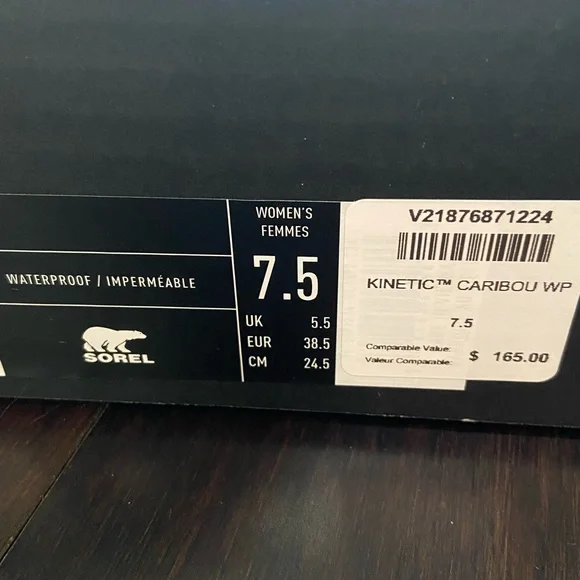 SOREL WOMENS KINETIC CARIBOU WATERPROOF BOOTS IN CAMEL BROWN/ GRAY -NIB - Picture 13 of 16